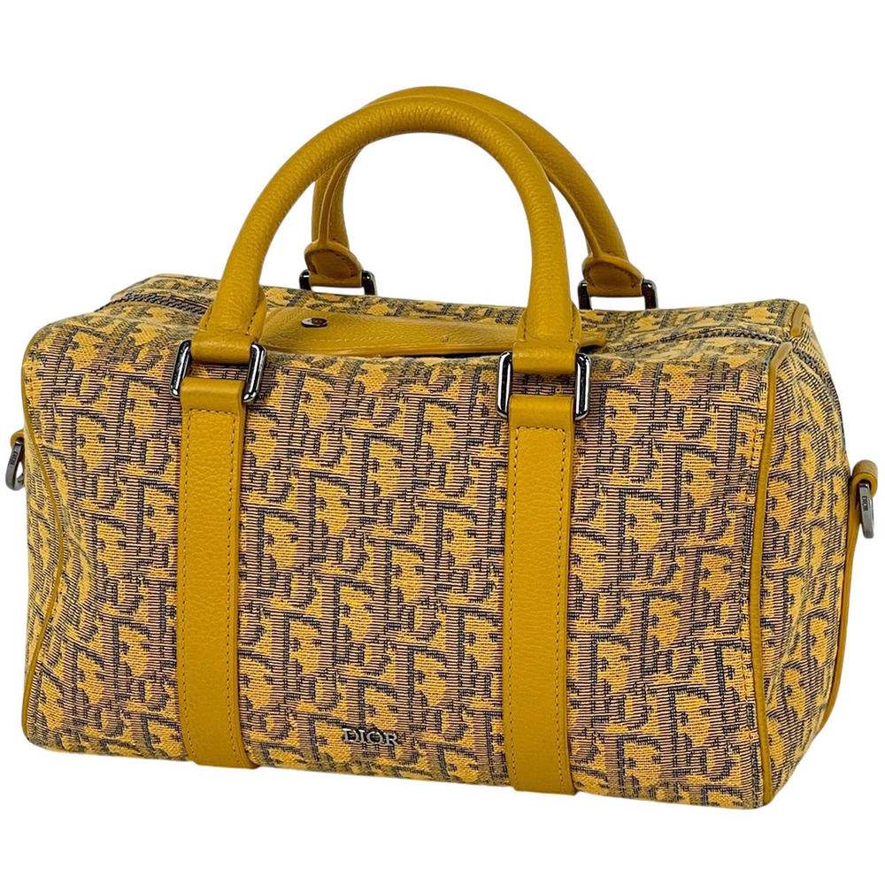 Christian Dior Lango Handbag Trotter Canvas Yellow